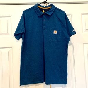 CARHARTT Men’s Blue Relaxed Fit Collared Shirt!